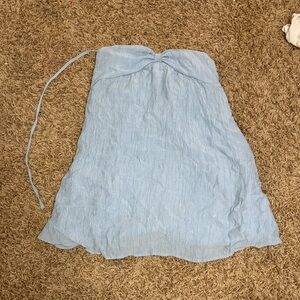 Light Blue Strapless Dress